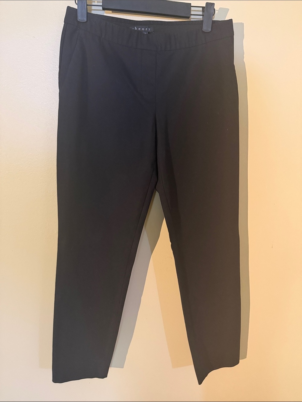 Theory Black Slim Straight Pants